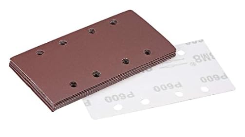 MACHSWON 600 Grit Sanding Sheet Sander Sandpaper Hook and Loop Pads 8 Hole 10pcs for 1/3 sander — image 1