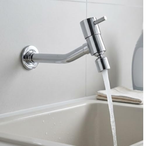 Torneira Tanque/jardim/cozinha Reta De Parede Metal Luxo 1/4v Cor:Prateado