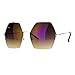 SA106 Mirrored Lens Octagon Oversize Designer Fashion Sunglasses Gold Purple