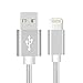 Certified, 2-Pack 5W 1A USB Power Wall Charger with 2-Pack 3FT/1M & 6FT/2M Nylon Braided 8 Pin Lightning to USB Cable Charger (Silver)