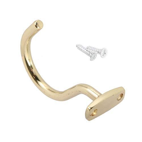 QYM Face Mount Hook Snooker Billiard Table Board Cue Hook to Hold Bridge Stick Pool Rack with 2 Mounting Screws fit for Pool Table (Gold) - Thumbnail 2