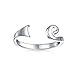 Personalized Open Spiral Pinky Midi Filigree Celtic Scroll Swirl Toe Ring For Women Teen Oxidized .925 Silver Sterling Adjustable Customizable