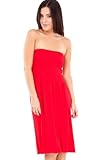 Strapless Seamless Red Smocking Tube Dress
