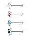 Jstyle 22G 4-12 Pcs Stainless Steel Nose Rings Studs Created-opal Piercing Body Jewelry 2.5mm