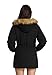 iloveSIA Womens Hooded Coat Faux Fur Lined Jacket Black 14