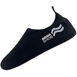 MISTMANIA Men's Quick-Dry Water Shoes Barefoot Black Aqua Socks for Beach Swim Surf Yoga US 9