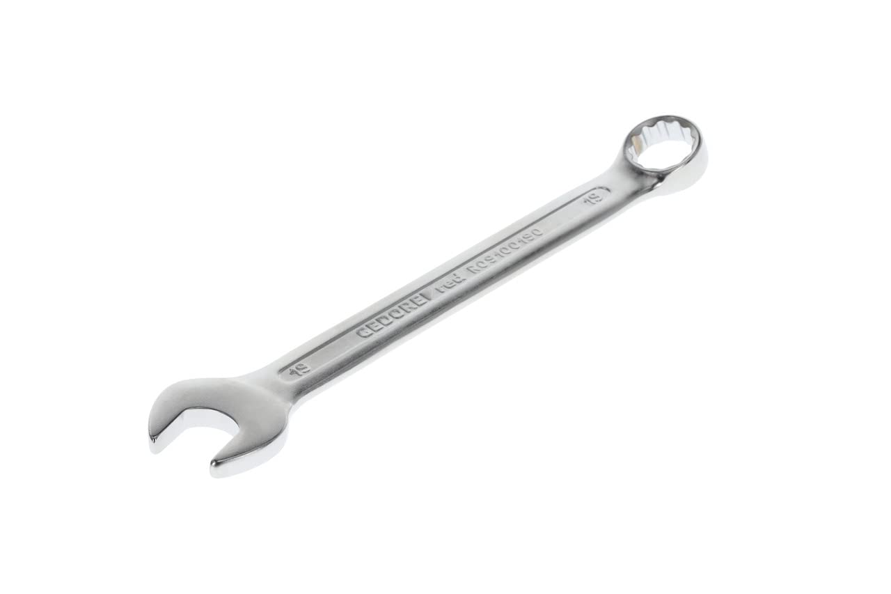 GEDORE Red Combination Spanner SW 19 mm Matt Satin Finish Chrome Vanadium Steel Silver