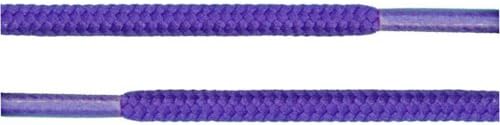 Round Shoelaces 3/16" Thick Solid Color Strings for Sneakers Boots & Shoes - 27" to 72" Length Shoe Laces