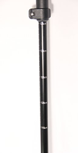 WSD Ski Poles Telescopic Adjustable Adult Downhill/Alpine Collapsible Pair with Baskets, Black New, 115 cm - 135 cm (45"-53")