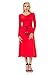 Pastel by Vivienne Women's Long Sleeve A-Line Midi Dress With Braided Tassel Belt included