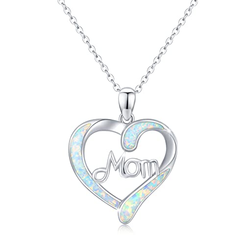 XIXLES Collana con ciondolo a forma di cuore, in argento Sterling 925, per donne, mamma, compleanno, regalo per donne, mamma, moglie, Argento sterling
