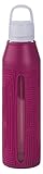 Lululemon H2Om BPA-Free Glass Water Bottle with Lid, 22 oz (Deep Fuschia)