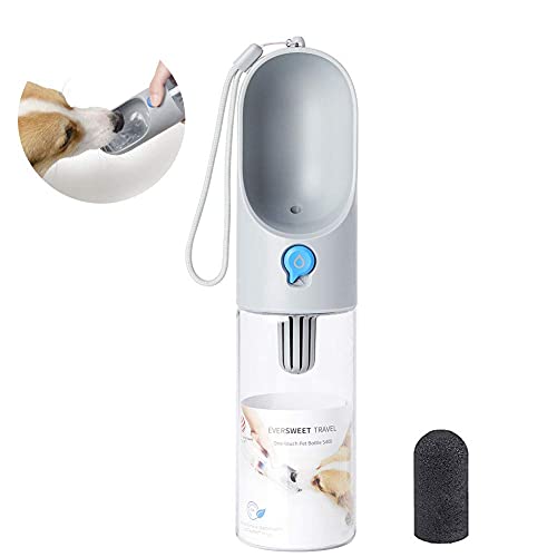 PETKIT Eversweet Distributeur d’Eau, Gourde pour Chien de Voyage pour Animal Domestique, BPA-Free,Antibactérienne,400ml (Gris)