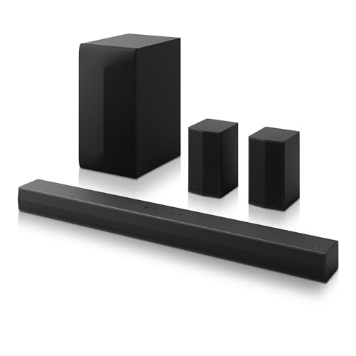 DS60TR - Barra de Sonido, Bluetooth, 440W, 5.1 Canales con Subwoofer, Altavoces Traseros, Dolby Digital, DTS Digital Surround, Negro
