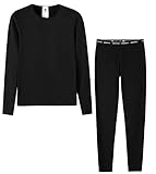 LAPASA Girls Thermal Underwear Long John Set Fleece Lined Base Layer Top and Bottom G03