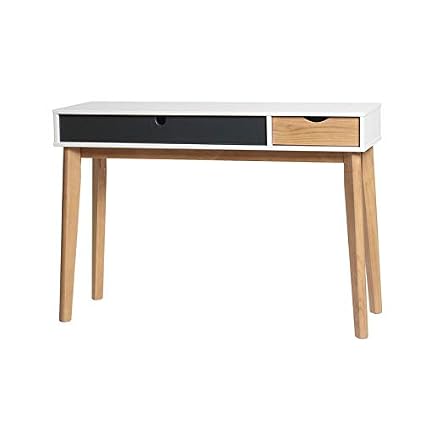 Tousmesmeubles Console 2 Tiroirs Grisblancbois Cosmit