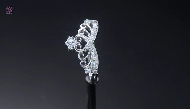 4 BORUO+Sterling+Zirconia+Princess+Eternity