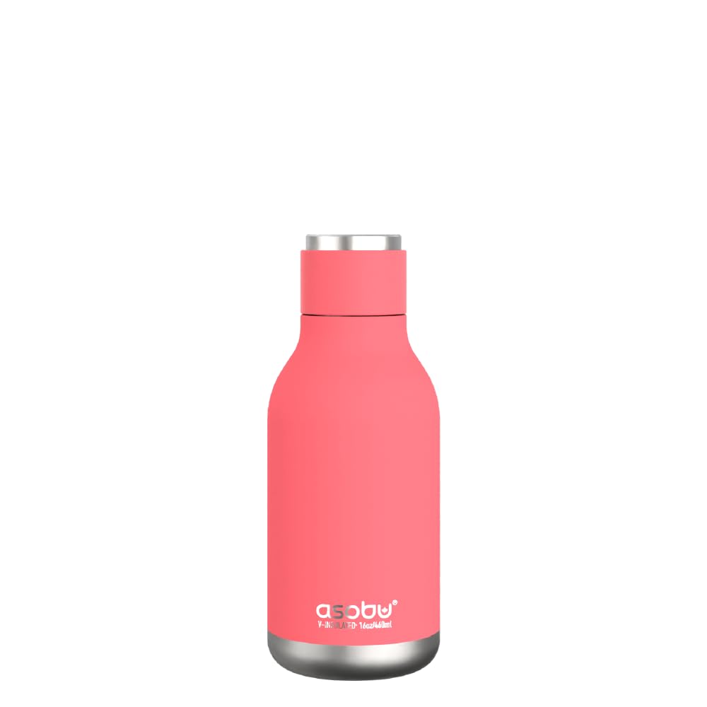 Urban Insulated and Double Walled Stainless Steel Bottle 16 Ounce by Asobu (Peach) — image 1