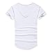 Zbrandy Mens Deep V-Neck T-shirt Men Unisex Sexy Tshirt Fitted Fashion Tees White Size XL