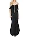 Womens Cold Shoulder Split Swing Casual Maxi Beach Dresses with Pockets