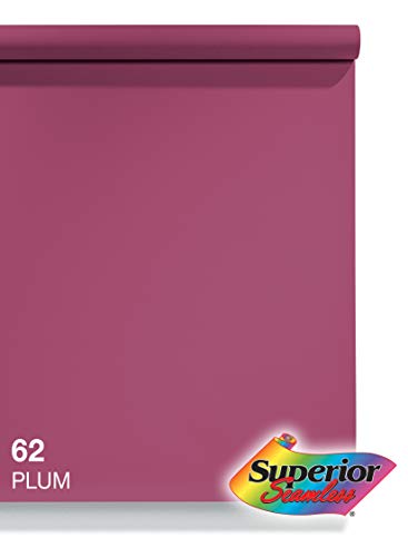 Superior Seamless Photography Background Paper, 62 Plum (107 inches Wide x 36 feet Long)