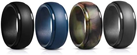 Silicone Wedding Ring for Men, Rubber Wedding Band…