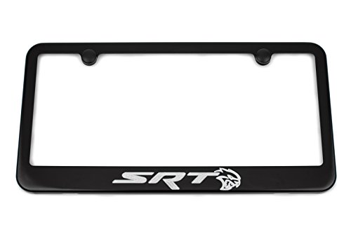 High-End Motorsports SRT Hellcat License Plate Frame - Satin Black - Silver Engraving - USA Quality
