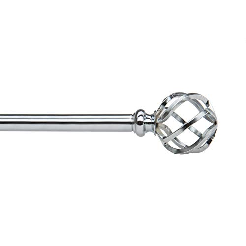 SHEFFIELD HOME, AMG, and Enchante Accessories, Twisted Cage Curtain Rod, 84 to 120-Inch, Polished Chrome
