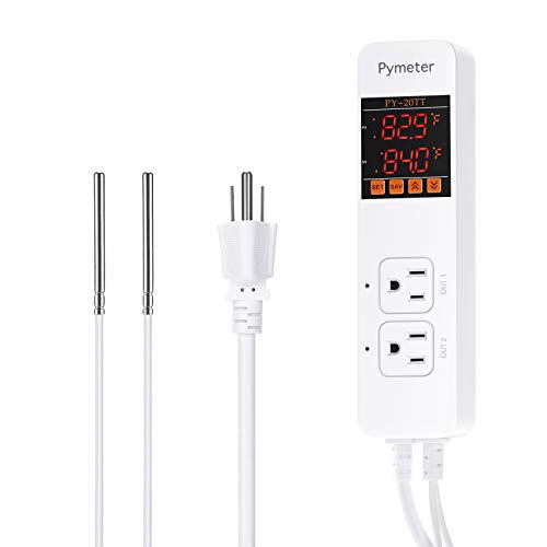 Pymeter Digital Temperature Controller Dual Probe Reptile Thermostat