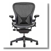 Aeron Chair by Herman Miller - Highly Adjustable Graphite Frame - with PostureFit - Carbon Classic (Medium)
