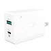 AUKEY Amp USB Wall Charger with USB C & USB Port for iPhone 7 / 7 Plus, Samsung S7 / Edge, LG G5, HTC 10, Nexus 5X / 6P & More - White