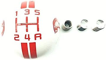 Car Accessory Warehouse Shelby GT500 Shift Knob White & RED 5 Speed Tranny 5MT Stick Manual Standard Transmission Stick Shift Ford Mustang Cobra GT