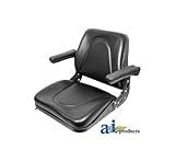 T500BL Seat, Universal w/Slide Track & Flip-Up Armrests, Black Vinyl Fits:Bobcat