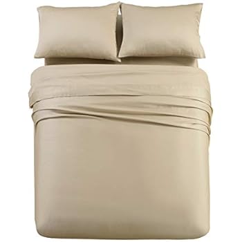 Abripedic Solid 600-Thread-Count, 100-Percent Tencel Lyocell, California King Size, 4PC Bed Sheets Set, Taupe