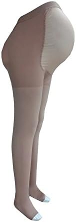 Besjex ® Opaque Graduated Therapeutic Maternity Compression Pantyhose 20-30 mmHg, Firm Support, Open Toe - Satisfaction Guaranteed (X Large, Beige)