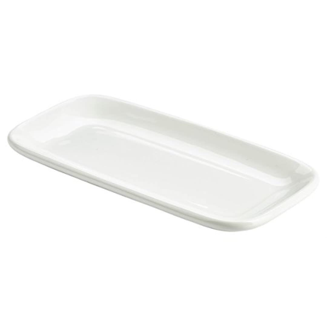 Genware NEV-184625 Royal Rectangular Rounded Edge Plate, 25 cm x 13 cm (Pack of 6)