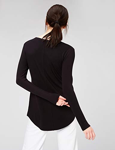 AMAZON ESSENTIALS WOMEN’S SUPERSOFT TERRY REGULAR-FIT LONG-SLEEVE SHIRTTAIL HEM SHIRT (PREVIOUSLY DAILY RITUAL), BLACK, X-LARGE