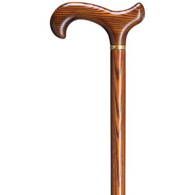 Men Derby Cane Scorched & Cherry Stained Ash  -Affordable Gift! Item #DHAR-9765200