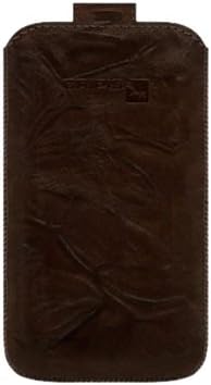 Gripis 2108055435 Handmade Leather Pouch with Pull Tab for Sony Xperia X10 Mini Pro - Non-Retail Packaging - Brown