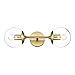 Light Society Brushed Brass and Clear Glass Zeno 2-Light Globe Wall Sconce, Mid Century Modern Retro Vintage Style