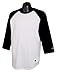 Champion Men's Tagless Baseball Raglan T-Shirt, white/black, Small