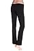 Slimming Rollover Bootleg Yoga Comfy Pants (Medium, Black)