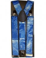Outer Rebel Blue Denim Graphic Suspenders