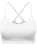 FPT Womens Seamless Padded Sports Bra With Criss Cross Back WHITE ONE SIZE
