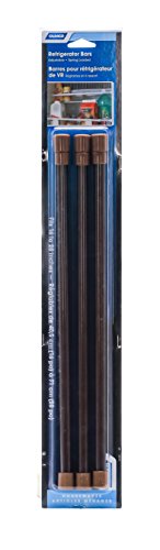 Camco 28" RV Refrigerator Bars - Holds Food and Drinks in Place During Travel, Prevents Messy Spills, Spring Loaded and Extends Between 16" and 28" - Brown (3 Pack) (44056) - Thumbnail 4