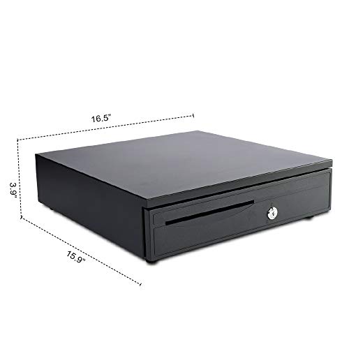 Apelila POS Cash Register Drawer with Removable Coin Tray, 5 Bills and 5 Coins Supermarket, Shop, Department Store, Drugstore,Black