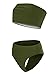 Ybenlow Women's 2 Piece Solid Bandeau Swimsuit Top Bottom Set,Green,Medium