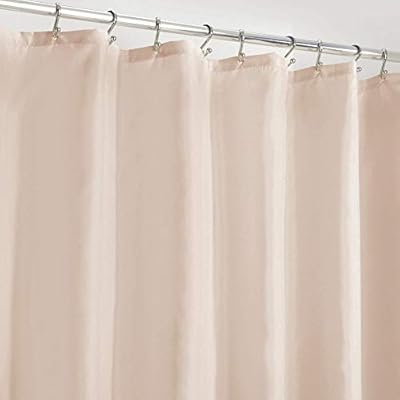 Extra Long Fabric Shower Curtain Liner Water Repellent Weighted