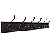 SONGMICS Wall Mounted Coat Rack Hook Rail Rack with 6 Tri-Hooks for Entryway Bathroom Closet Room, Dark Brown ULHR31BR