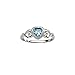 Sterling Silver March CZ Simulated Birthstone Baby Ring with Heart